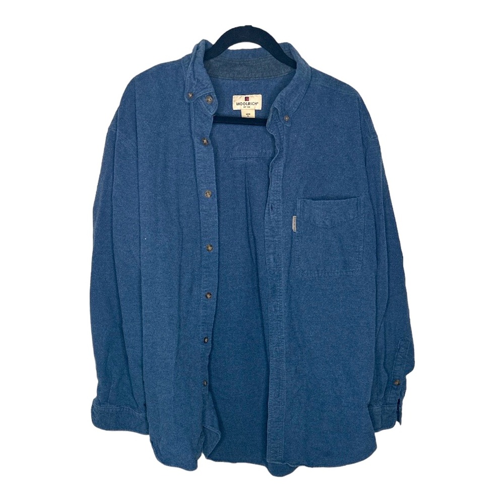 Woolrich Thick Blue Flannel Warm Fall Winter Flannel Size XL